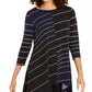 Alfani Women's Printed High Low Tunic Navy Size XX Large