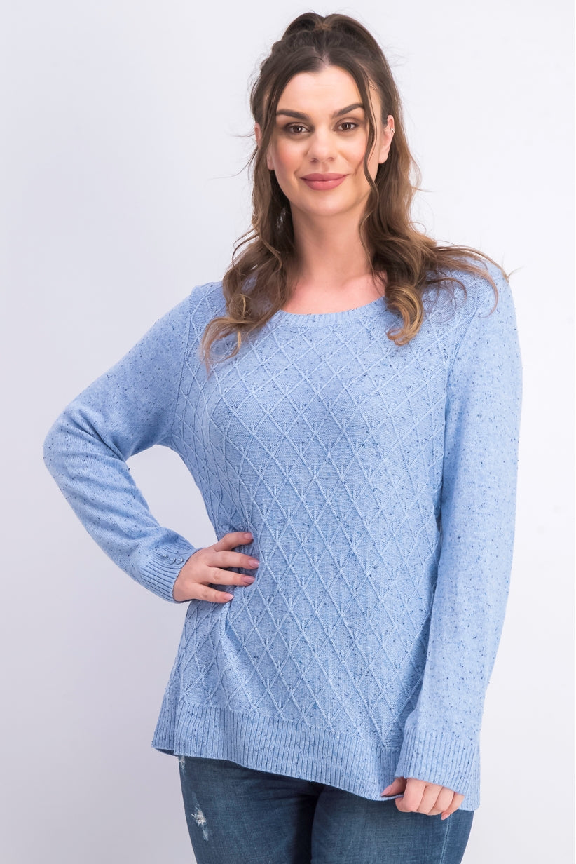 Karen Scott Women's Diamond Cable-Knit Sweater Blue Size 2 Extra Large