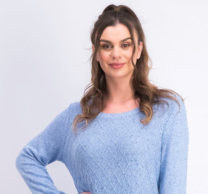 Karen Scott Women's Diamond Cable-Knit Sweater Blue Size 2 Extra Large