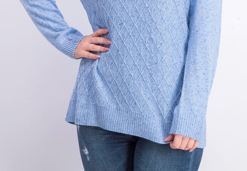 Karen Scott Women's Diamond Cable-Knit Sweater Blue Size 2 Extra Large