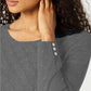 Karen Scott Women's Diamond Cable-Knit Sweater Gray Size Extra Large