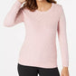 Karen Scott Women's Diamond Cable-Knit Sweater Pink Size Large