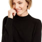 Karen Scott Women's Zip-Back Mock-Neck Sweater  Black Size Large