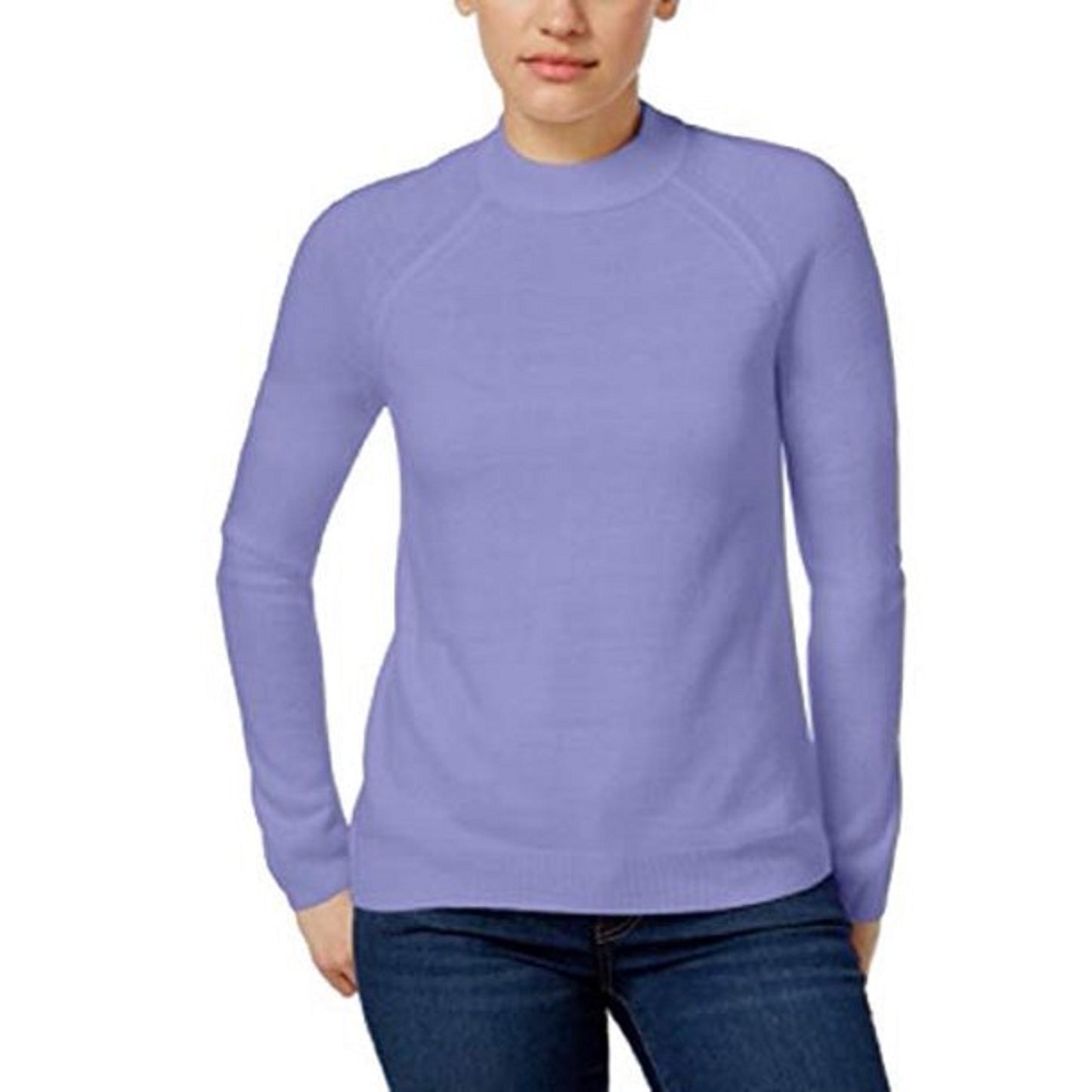 Karen Scott Women's Mock-Neck Sweater Purple Size Petite Extra Large