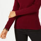 Karen Scott Women's Petite Mock-Neck Sweater Red Size Petite