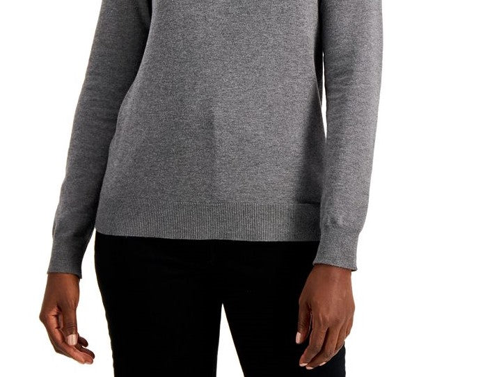 Karen Scott Women's Turtleneck Sweater Charcoal Size Large