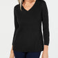 Karen Scott Women's V-Neck Sweater Black Size Medium