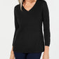 Karen Scott Women's V-Neck Sweater Black Size Extra Small