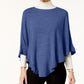 Karen Scott Women's Asymmetric Ruffled Poncho Blue Size X-Large