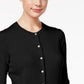 Karen Scott Women's Bead-Button Cardigan Black Size Extra Small