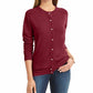 Karen Scott Women's Petite Luxsoft Button Cardigan Wine Size Medium