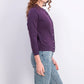 Karen Scott Women's Luxsoft Button Cardigan Med Purple Size Petite Medium