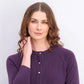 Karen Scott Women's Luxsoft Button Cardigan Purple Size Petite Small