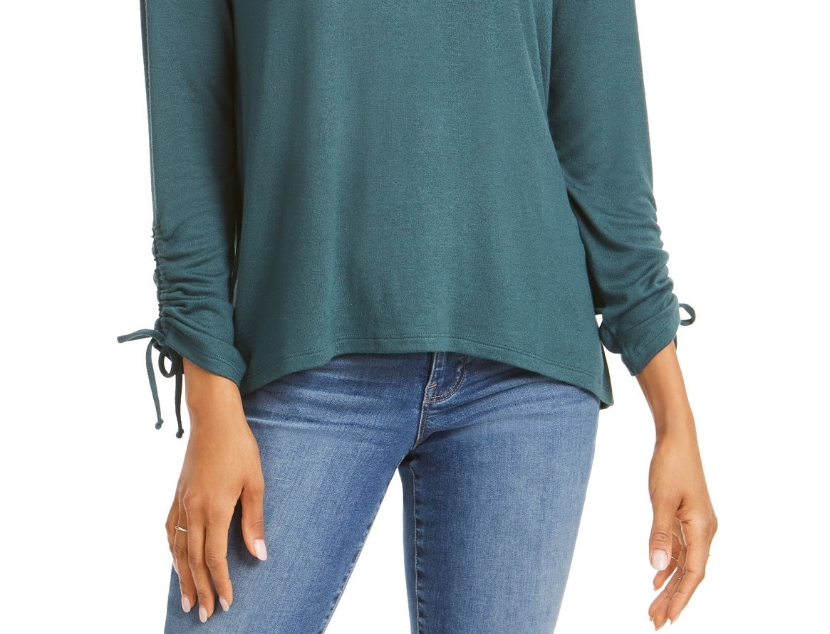 Style & Co Women's Drawstring Tie-Cuff Top  Alpine Trail Size Small