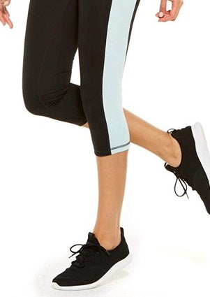 Ideology Women's Colorblocked Cropped Leggings  Blue Size Extra Large