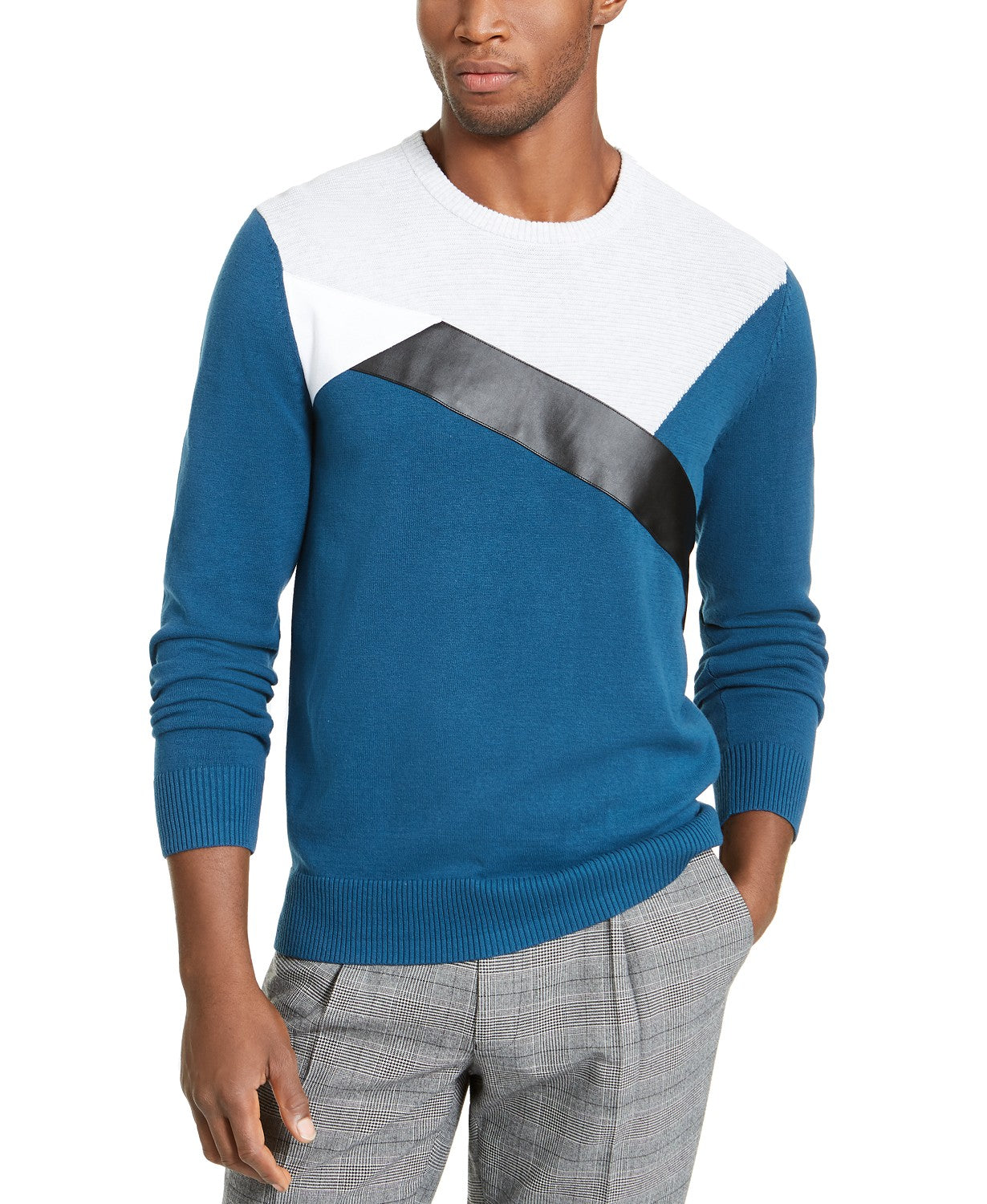 INC International Concepts Men's Colorblocked Sweater Blue Size XXX-Large