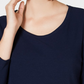 Charter Club Women's Contrast Pleated-Back Ribbed Top Blue Size Small