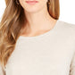 Style & Co Women's Long-Sleeve Crewneck Top Beige Size Petite