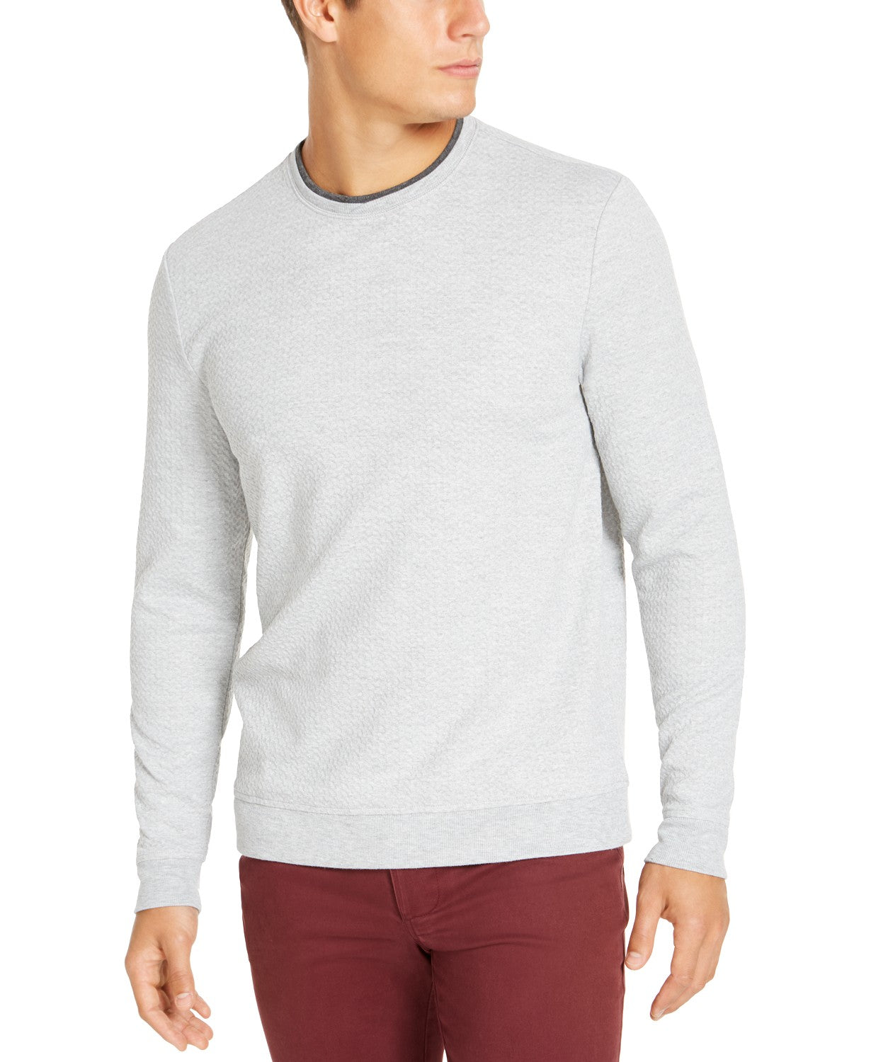 Tasso Elba Men's Crossover Sweater Gray Size Large