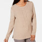 Karen Scott Women's Cable-Knit Panel Sweater Blue Size Small