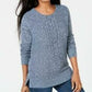 Karen Scott Women's Cable Knit Panel Sweater Medium Blue Size Extra Large