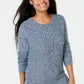 Karen Scott Women's Cable Knit Panel Sweater Medium Blue Size Extra Large