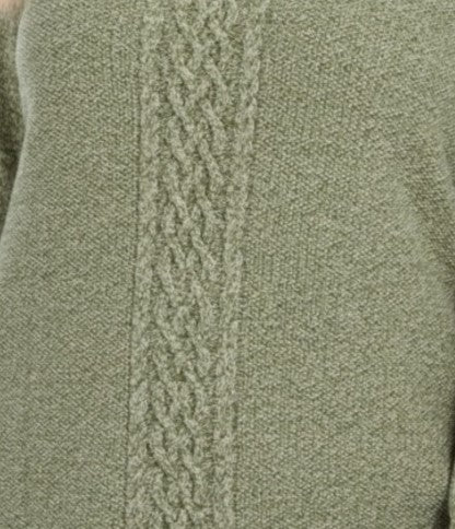 Karen Scott Women's Cable-Knit Panel Sweater Green Size Large