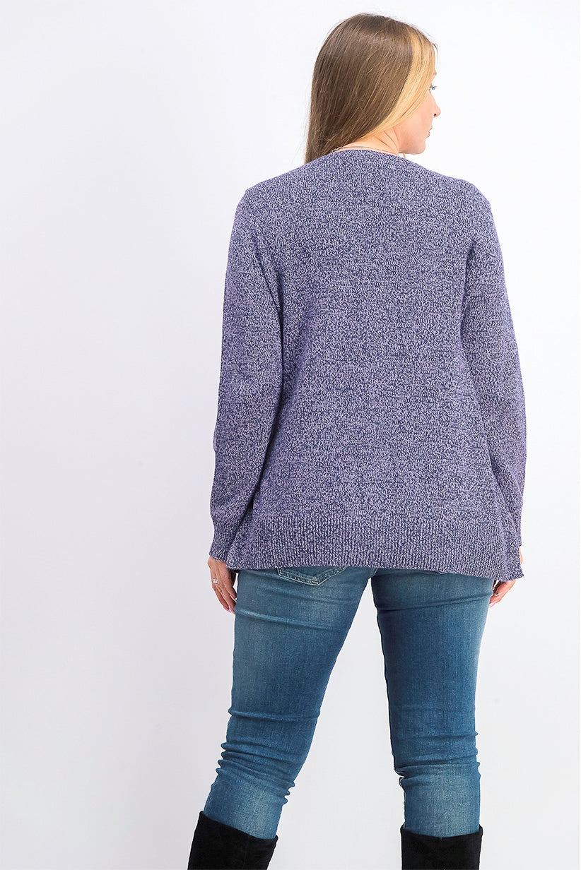 Karen Scott Women's Cable-Knit Panel Sweater Purple Size X-Large