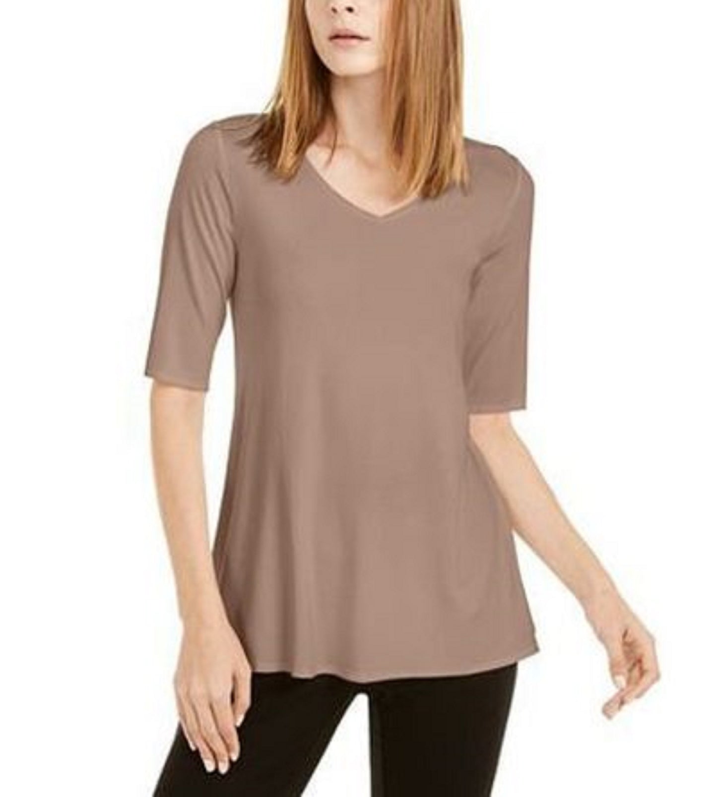 Alfani Women's V-Neck Swing Tunic  Dark Pink Size Extra Small