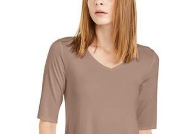 Alfani Women's V-Neck Swing Tunic  Dark Pink Size Extra Small