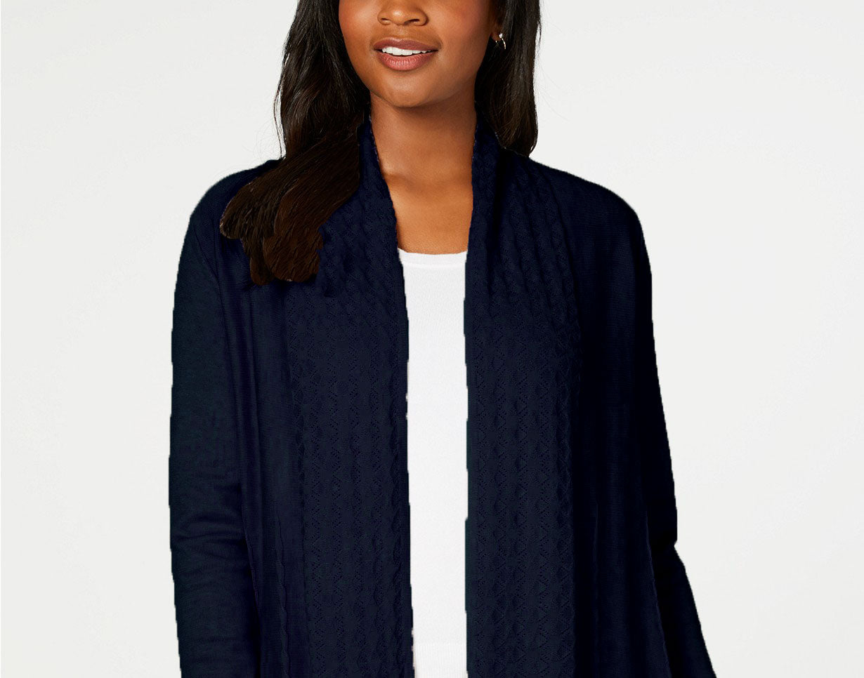 Karen Scott Women's Open Front Cardigan Beige Size Medium