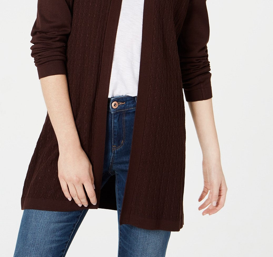 Karen Scott Women's Open-Front Cardigan Blue Size Small