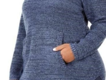 Style & Co Women's Plus Size Button-Trim Sweater Blue Size XX-Large