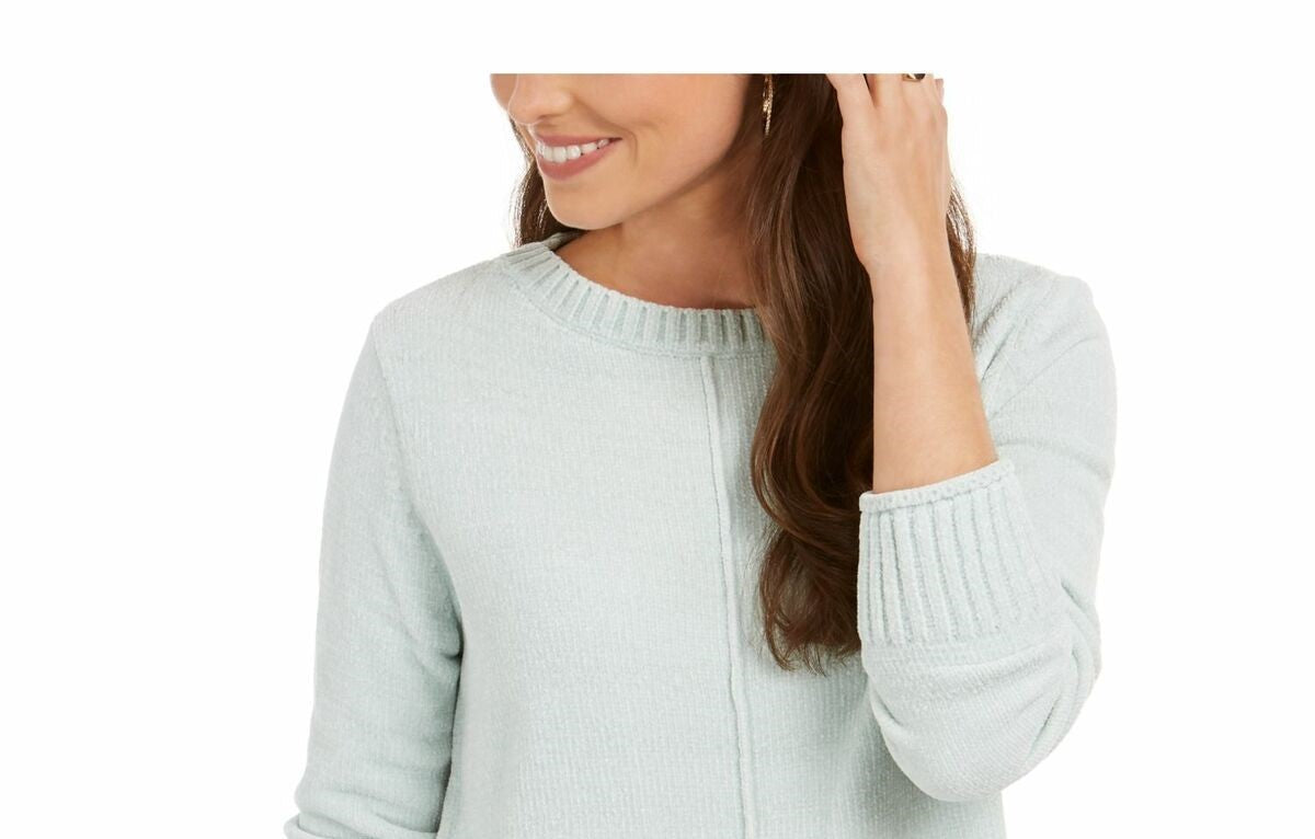 Style & Co Women's Petite Chenille Sweater Green Size Large