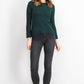 Style & Co Women's Petite Marled-Knit Sweater Green Size Small