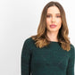 Style & Co Women's Petite Marled-Knit Sweater Green Size Small