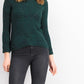 Style & Co Women's Petite Marled-Knit Sweater Green Size Small