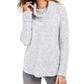 Style & Co Women's Cowl-Neck Waffle-Knit Sweater Gray Size Small