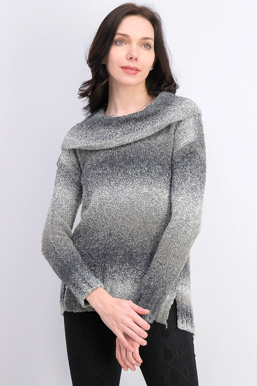 Style & Co Women's Petite Cowlneck Sweater Gray Size Medium