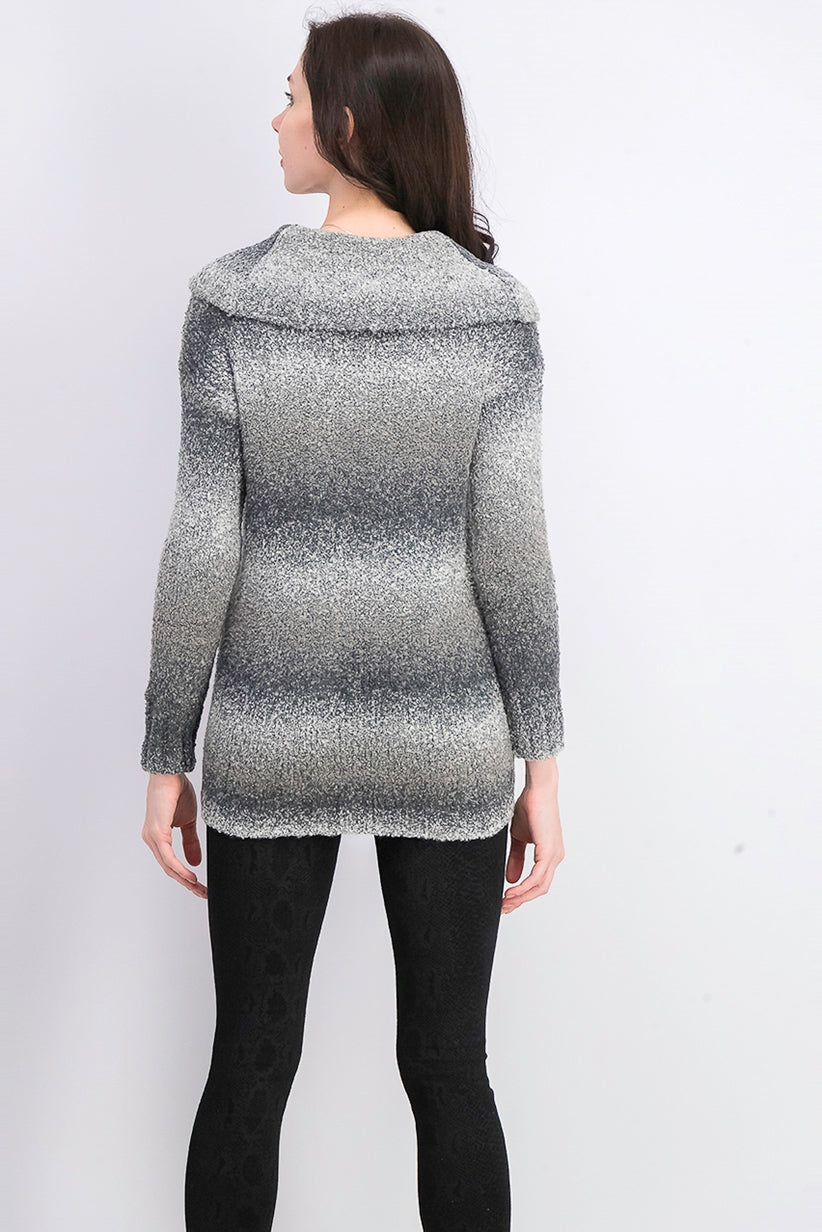 Style & Co Women's Petite Cowlneck Sweater Gray Size Medium
