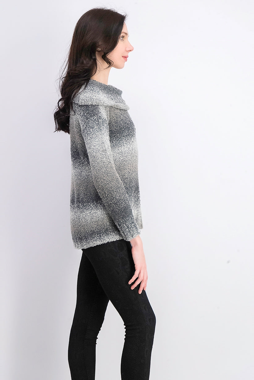Style & Co Women's Petite Cowlneck Sweater Gray Size Medium