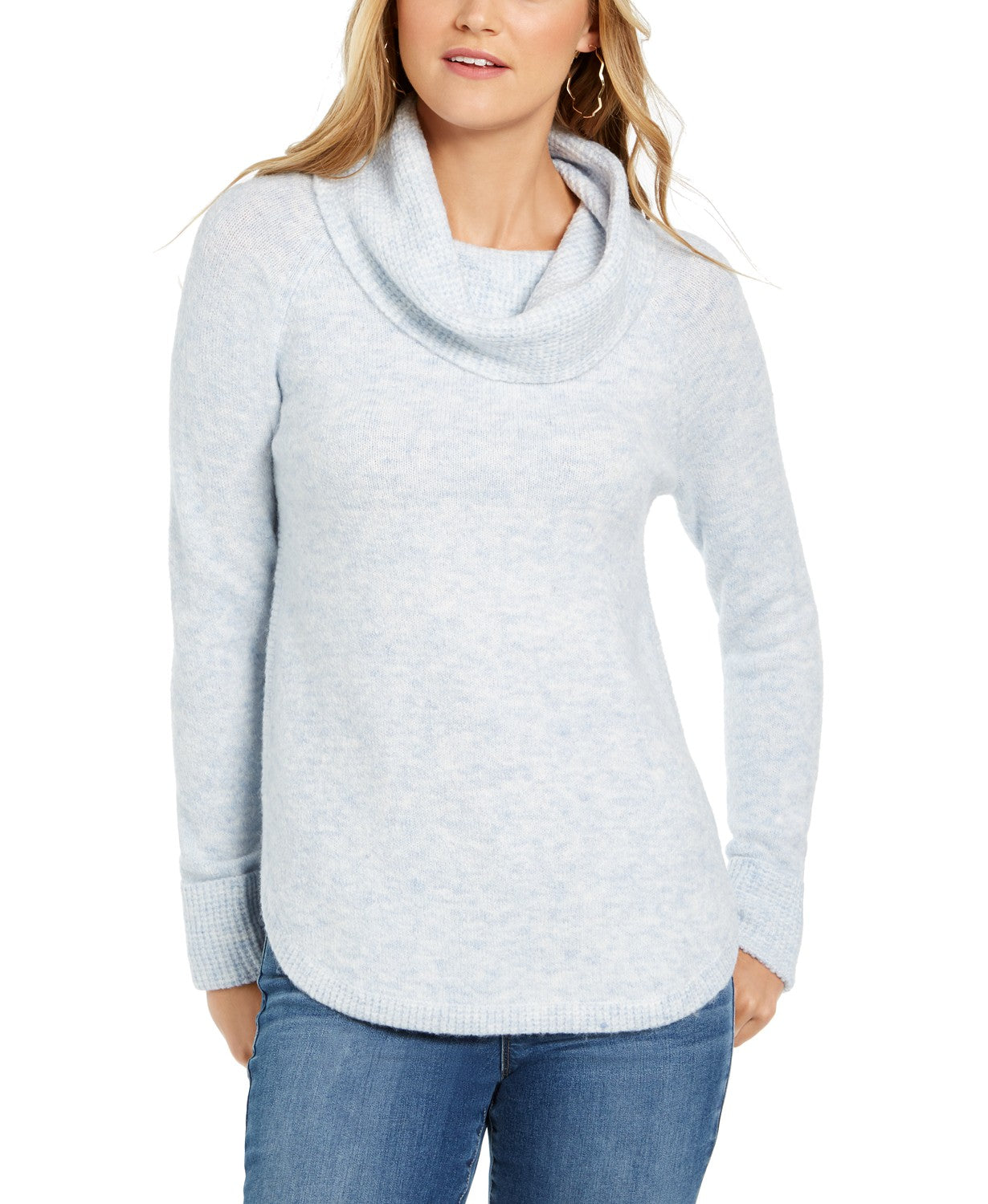 Style & Co Women's Petite Cowlneck Sweater Gray Size Petite