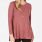 Style & Co Women's High Low Tunic Sweater Beige Size X-Large