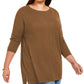 Style & Co Women's Seam-Front Tunic Sweater Brown Size 2 Extra Large