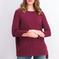 Style & Co Women's Petite Seam-Front Tunic Sweater Dark Red Size Small
