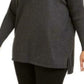 Style & Co Women's Plus Size Seam-Front Tunic Sweater Dark Gray Size 1X