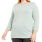 Karen Scott Women's Ballet Neckline Sweater Navy Size 1X