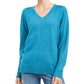 Karen Scott Women's V-Neck Pullover Sweater  Blue Size Medium