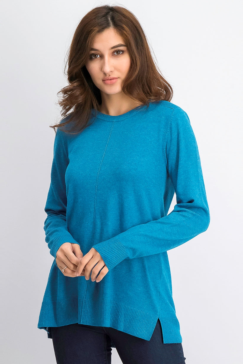 Karen Scott Women's Crewneck Long-Sleeve Sweater Blue Size Medium