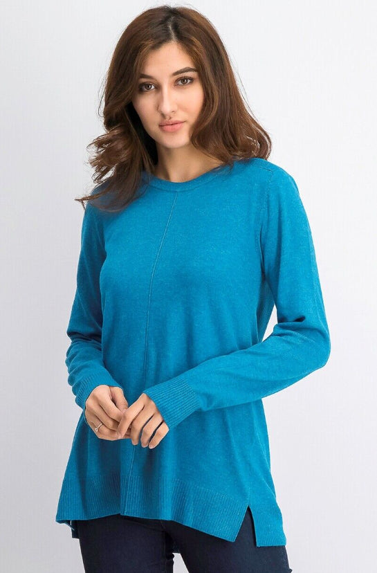Karen Scott Women's Crewneck Long Sleeve Sweater Blue Size Small